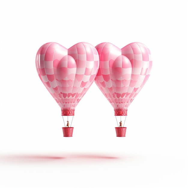Foto freier vektor-luftballon in herzform realistisch mit wolken