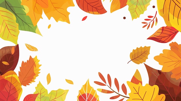 Freier Vektor moderner Herbstblattrahmen