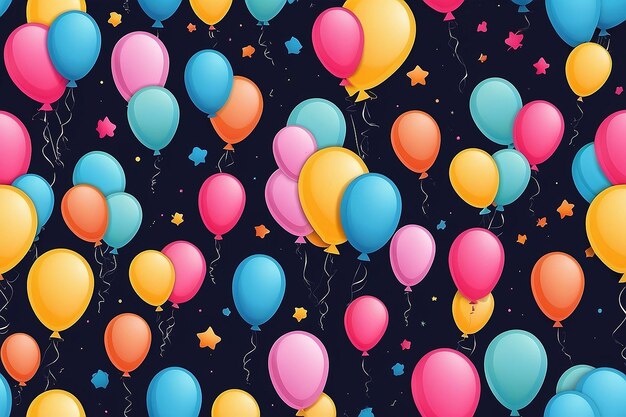 Freies Foto mehrfarbige Ballons glücklicher festlicher Hintergrund generativ ai