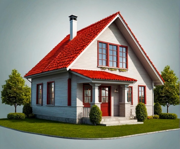 Freies Vektorhaus mit isoliertem rotem Dach