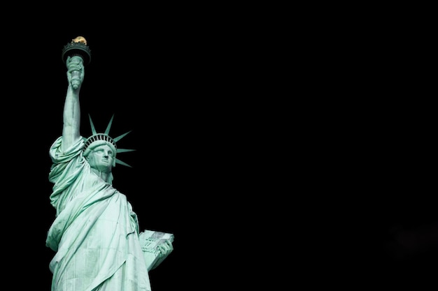 Freiheitsstatue USA Das berühmte Wahrzeichen mit Kopierraum im Hintergrund