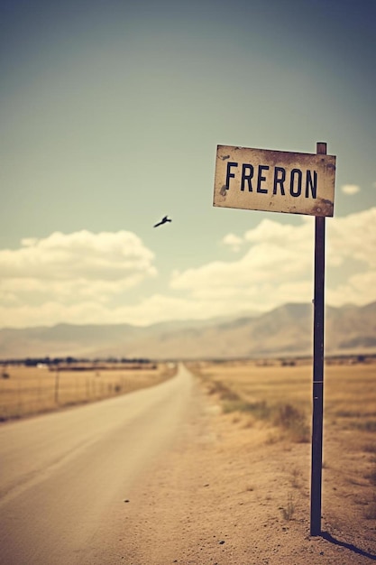 Foto freiheitszeichen mit straßenhintergrund