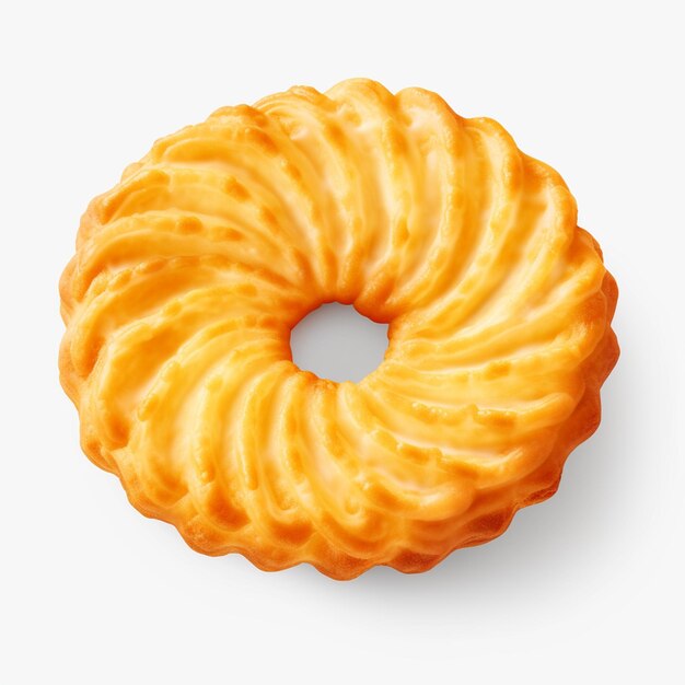 Foto french cruller donut auf weißem hintergrund