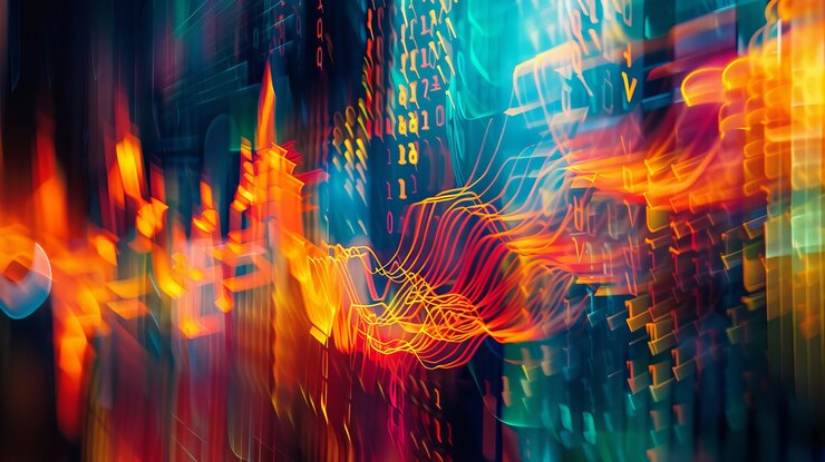 Foto el frenesí del mercado bursátil, wall street, la energía, las finanzas y las inversiones