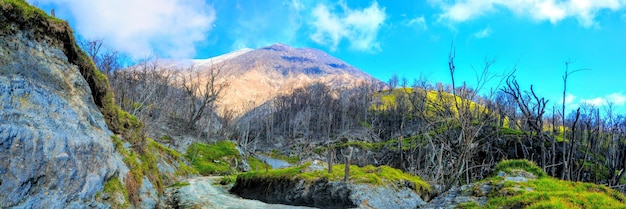 Frente al volcán activo Turrialba