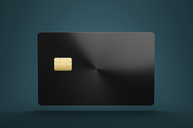 Foto frente de crédito o tarjetas inteligentes con chip emv en concepto de negocio de comercio electrónico walland de lujo. plantilla de tarjetas de visita. representación 3d