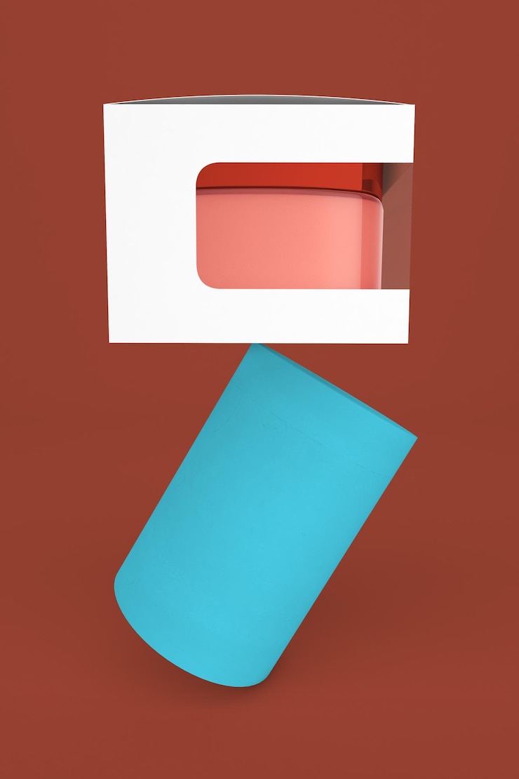 Foto frente creme equilibrado em fundo marrom