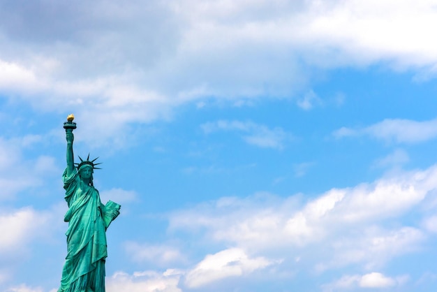 Frente da estátua da liberdade em new york city lugar famoso da américa