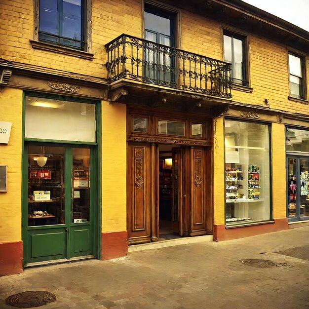 un frente de la tienda con un letrero