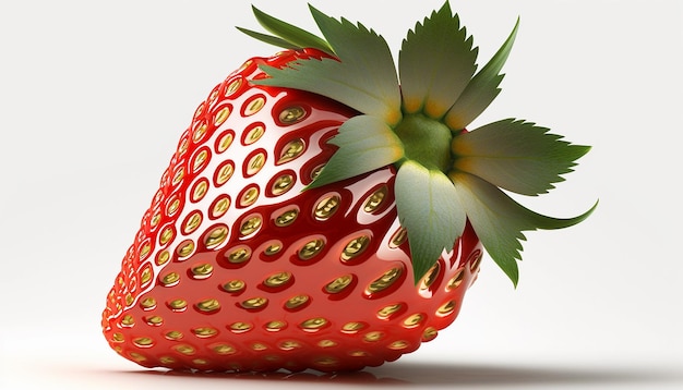 Fresa realista fresca aislada en arte generado por Ai de fruta vectorial