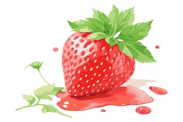 Fresas acuarela estilo de pintura ilustración conjunto vectorial