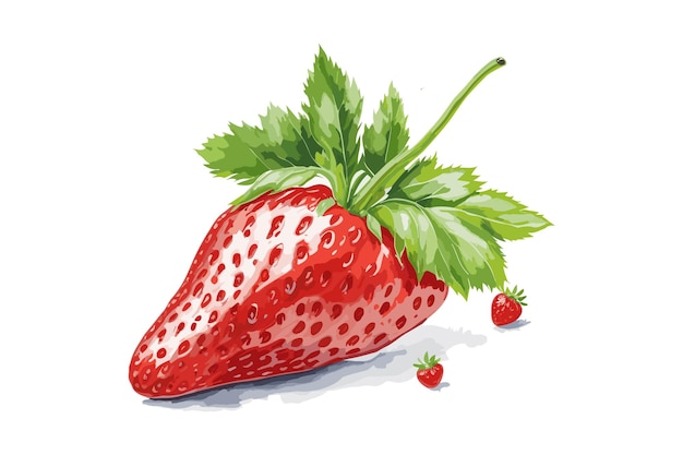 Fresas acuarela estilo de pintura ilustración conjunto vectorial