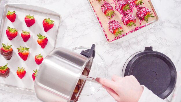 Foto fresas bañadas en chocolate