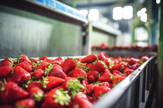 Las fresas se clasifican y empacan para la venta