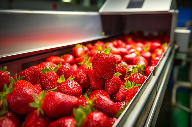 Las fresas se clasifican y empacan para la venta