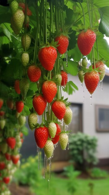 Las fresas se cultivan en el invernadero.