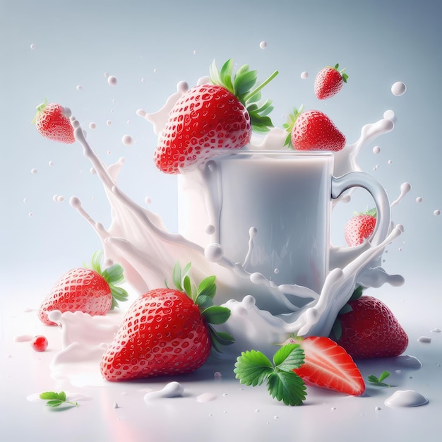 fresas y leche