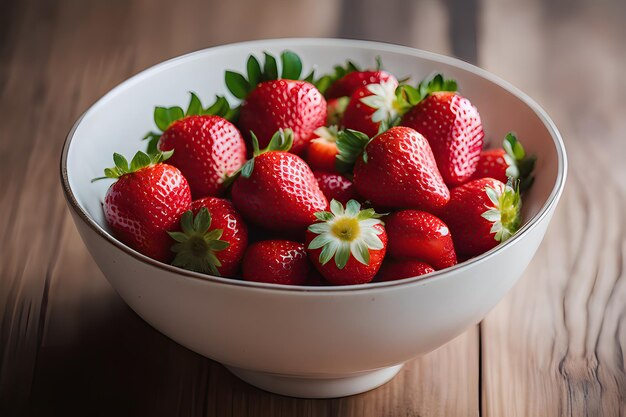 Fresas maduras en un cuenco deliciosas y frescas que simbolizan una alimentación saludable y bienestar