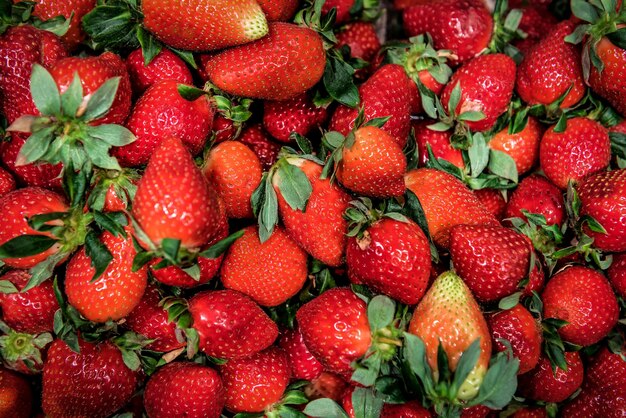 Fresas maduras dulces como textura