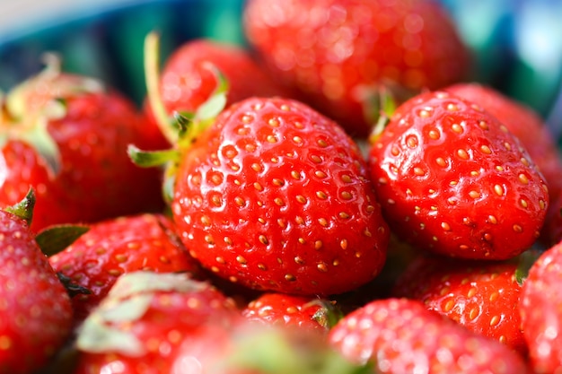 Fresas maduras jugosas