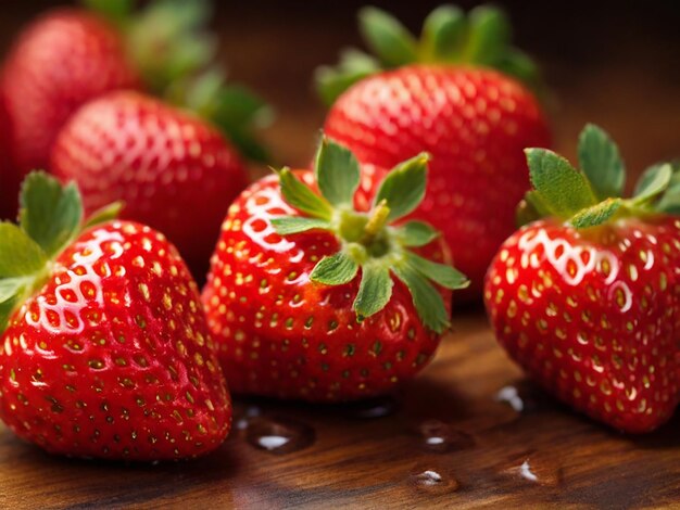 Las fresas maduras que parecen apetitosas