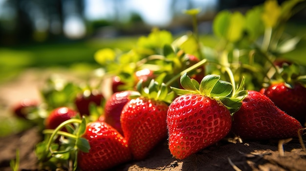 Fresas orgánicas frescas