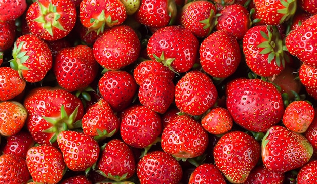 Fresas perfectamente maduras en una muestra visual de la generosidad de la naturaleza