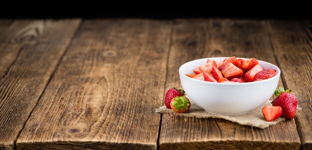 Fresas recién hechas picadas