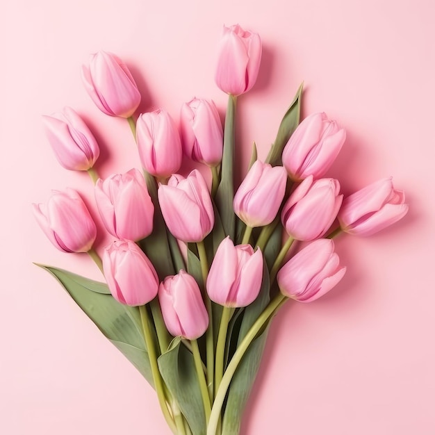 Fresco buquê exuberante de tulipas cor de rosa isoladas no fundo branco