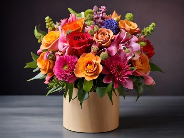 Fresco y exuberante ramo de flores de colores para el presente aislado sobre fondo blanco Ramo de boda