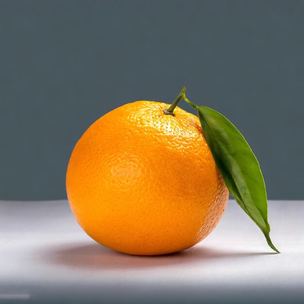 Fresco en rodajas y naranja jugosa madura sobre fondo blanco