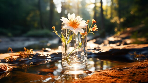 Frescor e beleza na natureza uma única flor em um vaso