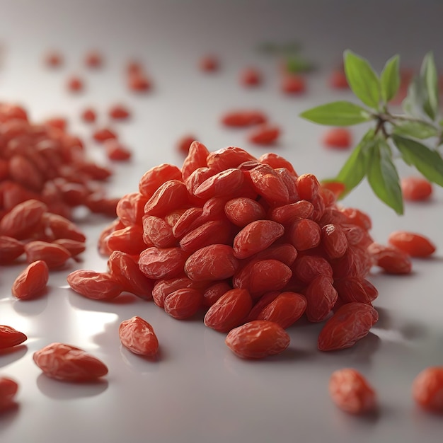 Frescura de las bayas de goji rojas de primer plano