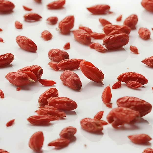 Frescura de las bayas de goji rojas de primer plano