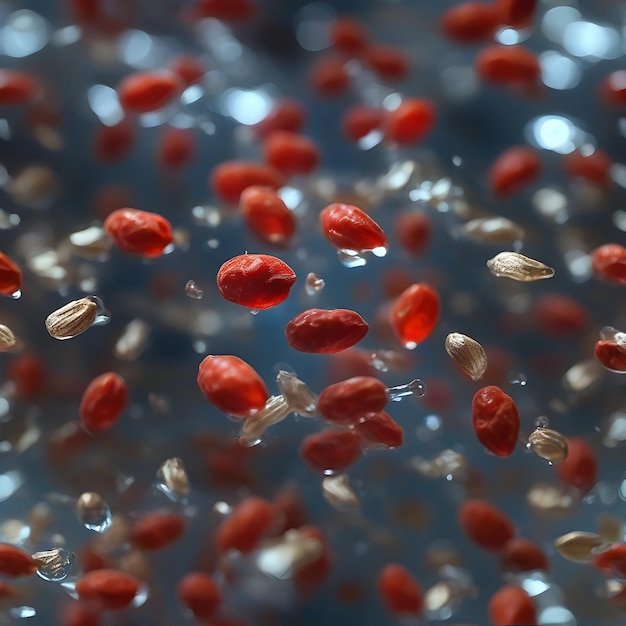 Frescura de las bayas de goji rojas de primer plano