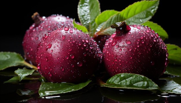 Frescura y dulzura de la fruta madura en la naturaleza postre gourmet generado por la IA