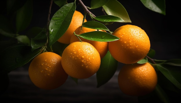 Frescura e natureza num vibrante e suculento pomar de citrinos gerado por inteligência artificial