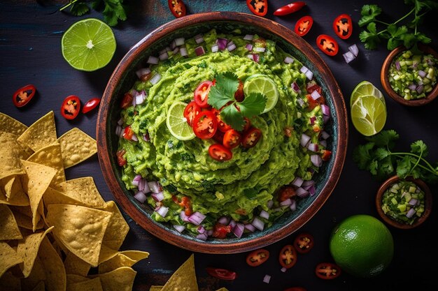 Frescura y sabor en un plato de guacamole y tacos caseros