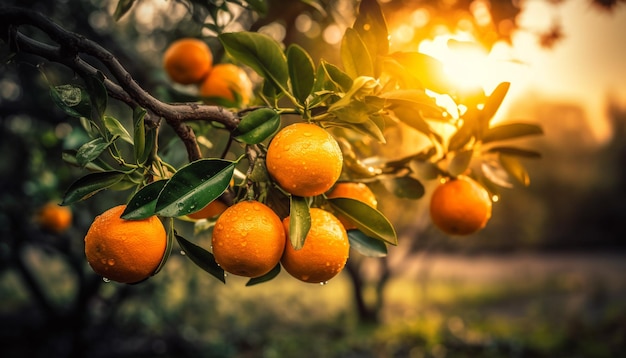 Frescura y vitalidad en la naturaleza frutas cítricas un verano saludable generado por la inteligencia artificial