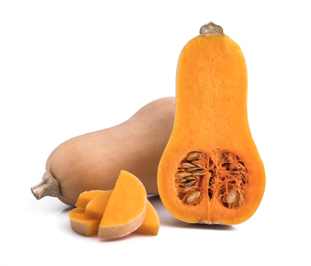 Fresh butternut squash isolado em um branco