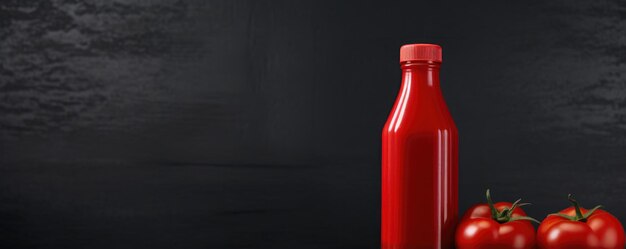 Fresh ketchup splash com tomate vermelho em mãos humanas cozinhando conceito banner Generative Ai