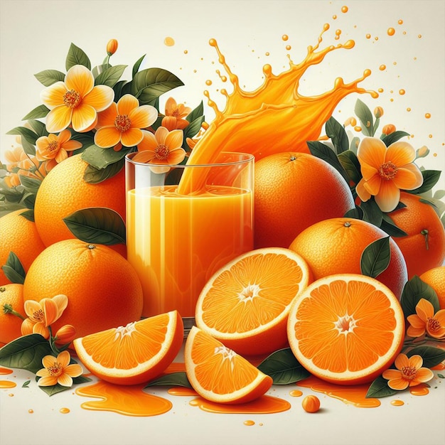 Fresh Orange für Social-Media-Template-Design-Post-Banner und Orangensaft