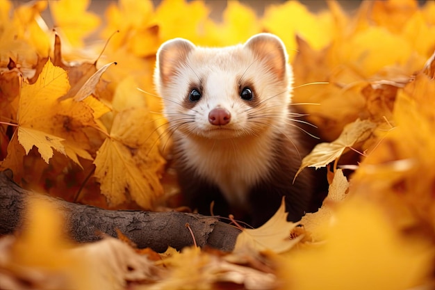 Foto frettchen im herbstpark