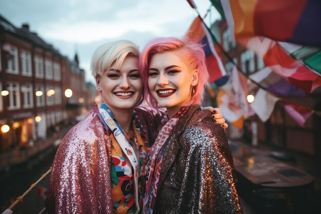 Freude bei der LGBTQ Pride Parade in Amsterdam Amsterdam Pride Celebration