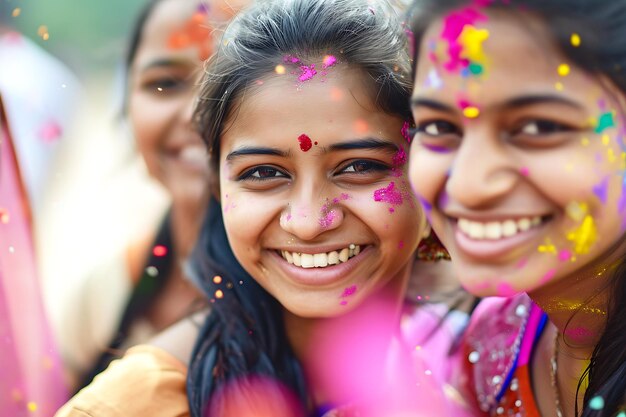 Freudige Lächeln während der Holi-Feierlichkeiten