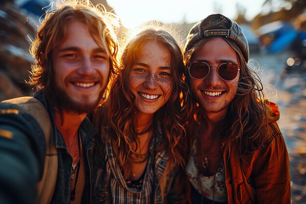 Foto freunde, die sich amüsieren und laut lachen