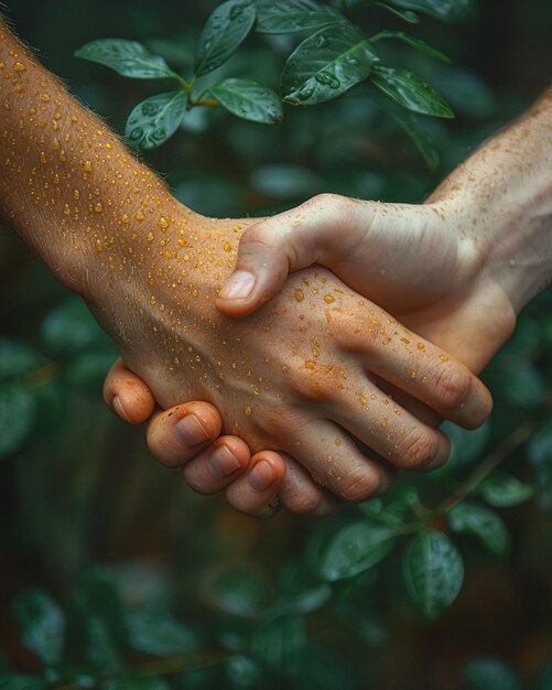 Foto freunde, die sich die hände schließen, in einem handschlag-wallpapier