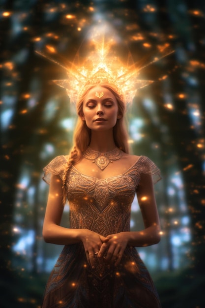 Freyja, uma deusa pagã nórdica escandinava associada ao amor, beleza, fertilidade, guerra sexual, ouro e