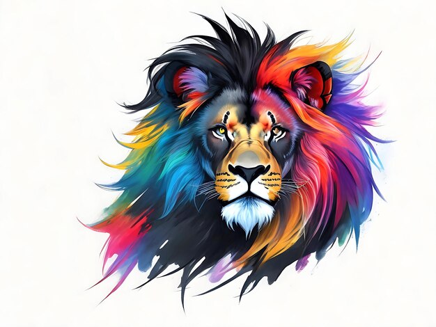 África obras de arte coloridos colores gráficos rey indio leo león mamífero crina post de pintura