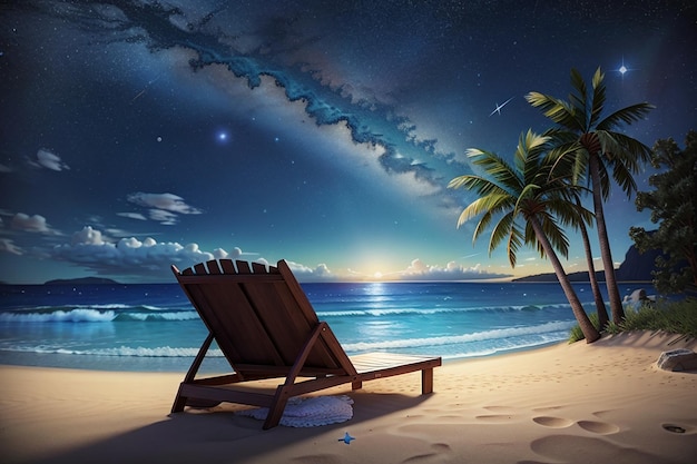 Friedliche Strand-Sterne-Nacht